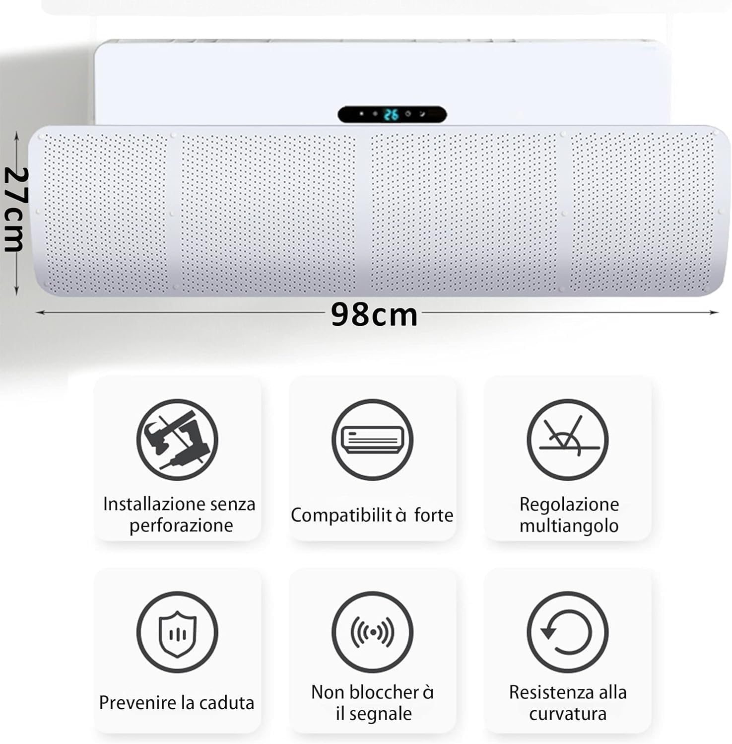 Majome Déflecteur Pour Climatiseur Universel, Parabrezz Air Conditionné