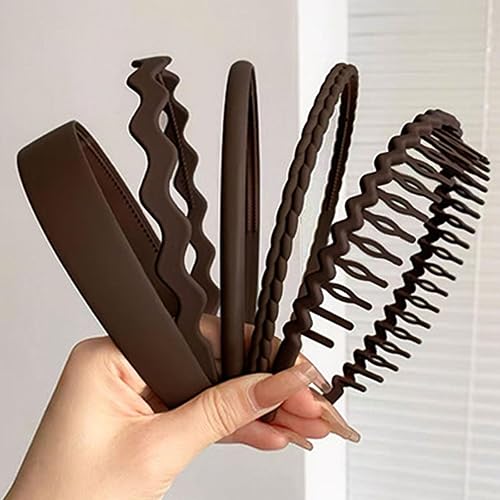 Miniatura 4 de MHDGG Bandas de plástico para el cabello con dientes, 5 piezas antideslizantes para el cabello, accesorios para el cabello, diademas deportivas al