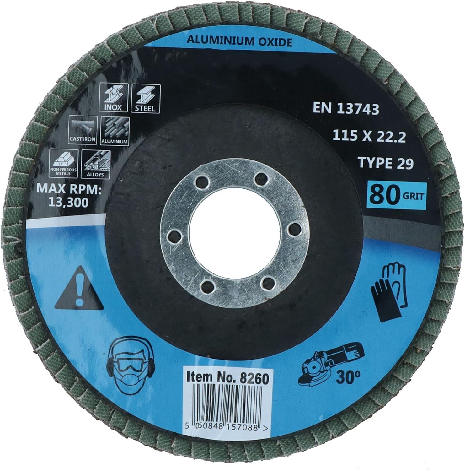 Type 29 Premium Flap Grinding Sanding Discs 80 Flaps 80 Grit Medium 115mm 10pk