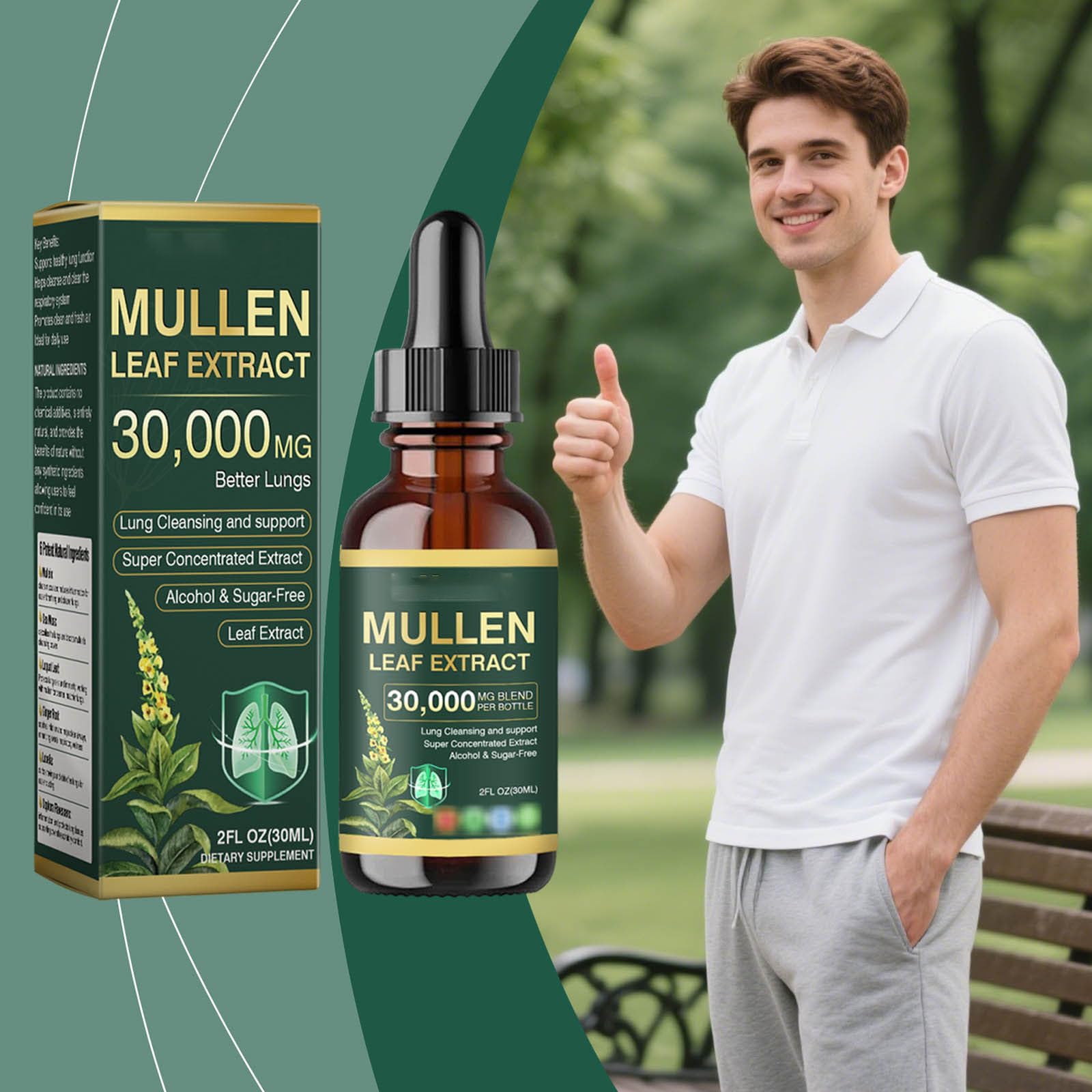 Bio Lungenreinigungs Tropfen aus Königskerzenblatt Extrakt,Mullein Tropfen Lungenfrei,Kraftvoller Königskerzenblatt, Natürliche Königskerze Extrakt,Schnelle Absorption,für Männer und Frauen, (4)
