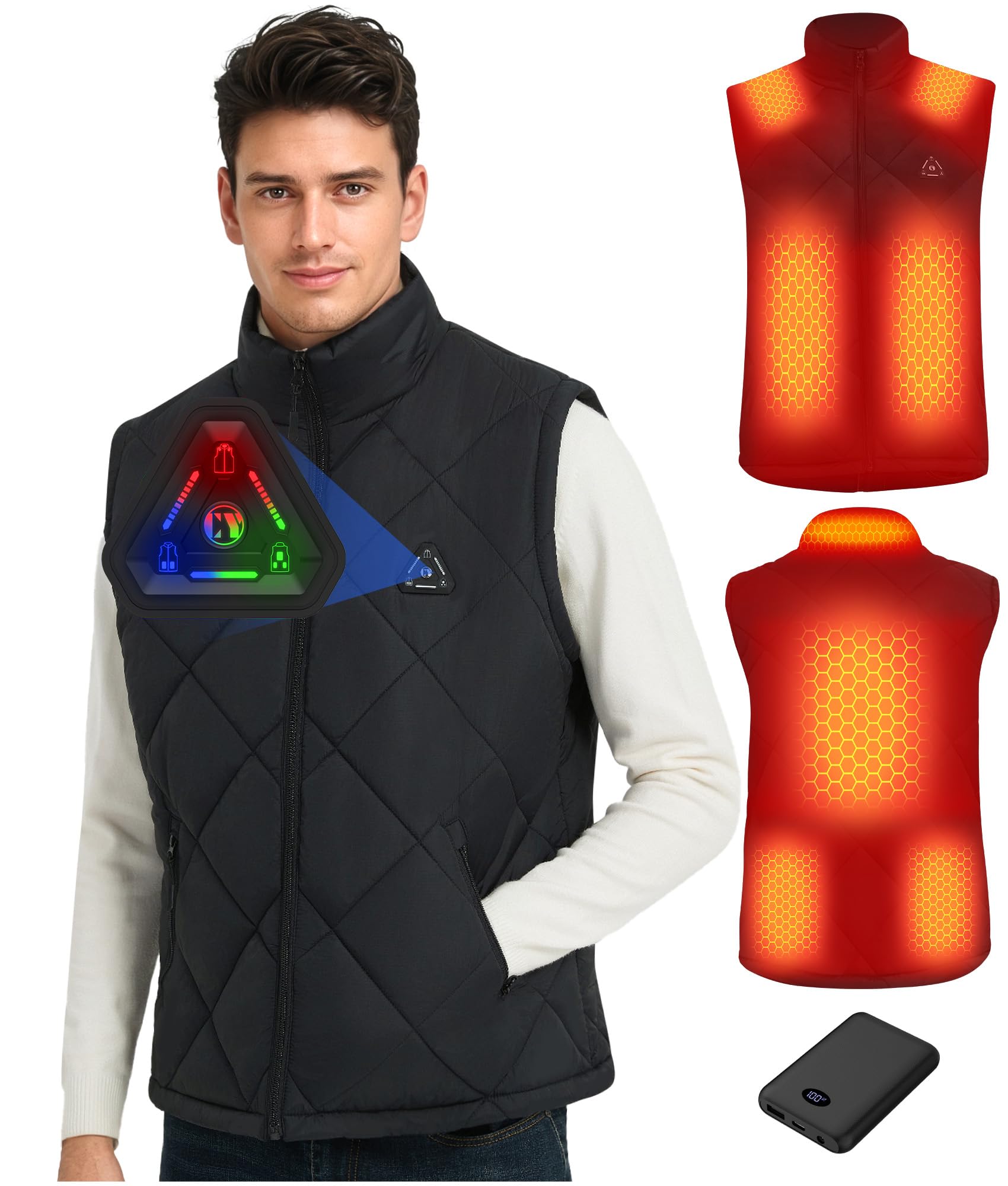 CYCYHEAT Heated Vest for Women &amp; Men Quilted Lightweight Jacket Coat Vests