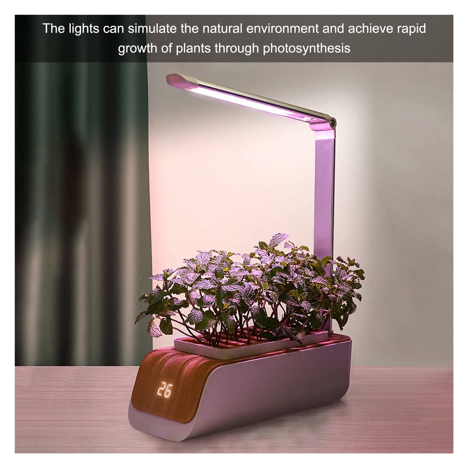 Kit de sistema de cultivo hidropónico, Caja de hidropónico, luz de cultivo intelinte de espectro completo, cultivo sin suelo, macetero de jardín interior, lámpara de cultivo, macetas de vivero para el