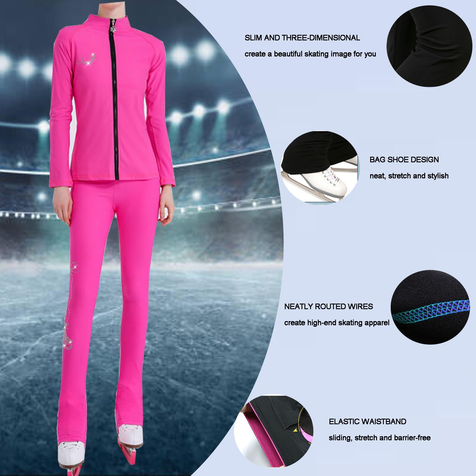 Tenue Patinage Artistique Ensemble, Ensembles Pantalons Et Vestes Patinage Artistique, Gymnastique Patinage EntraîNement