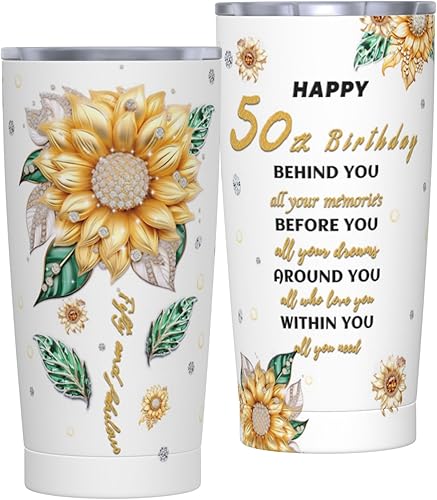 Miniatura 1 de Regalos de cumpleaños 50 para mujer, regalos de cumpleaños de 50 años para mujeres, ideas de regalos de feliz cumpleaños 50 para ella, decoraciones