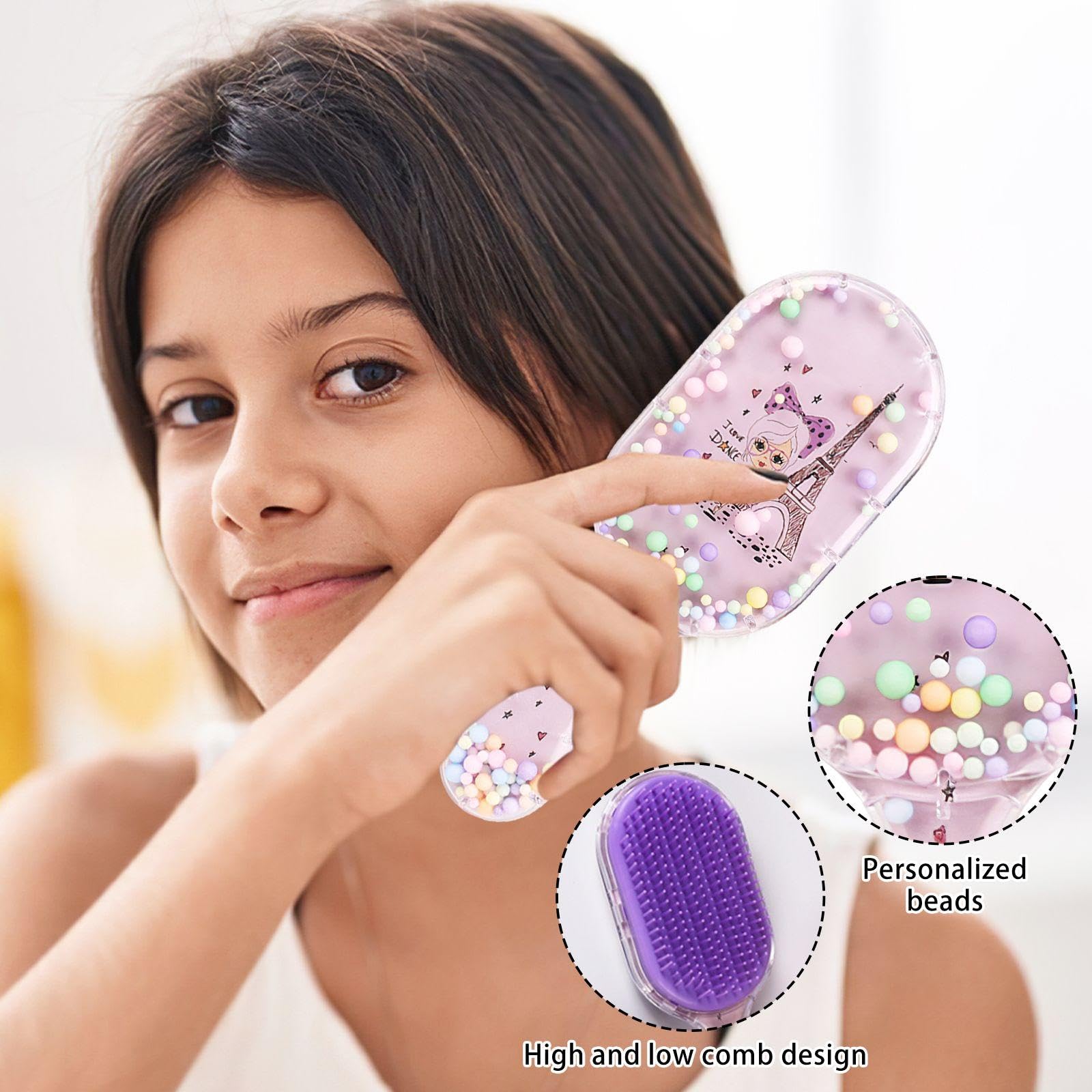 2 Pieces Cartoon Air Cushion Comb, Girl Hair Comb, Cute Cartoon Comb, Massage Comb, Hair Styling Tools, Pink - Image 3