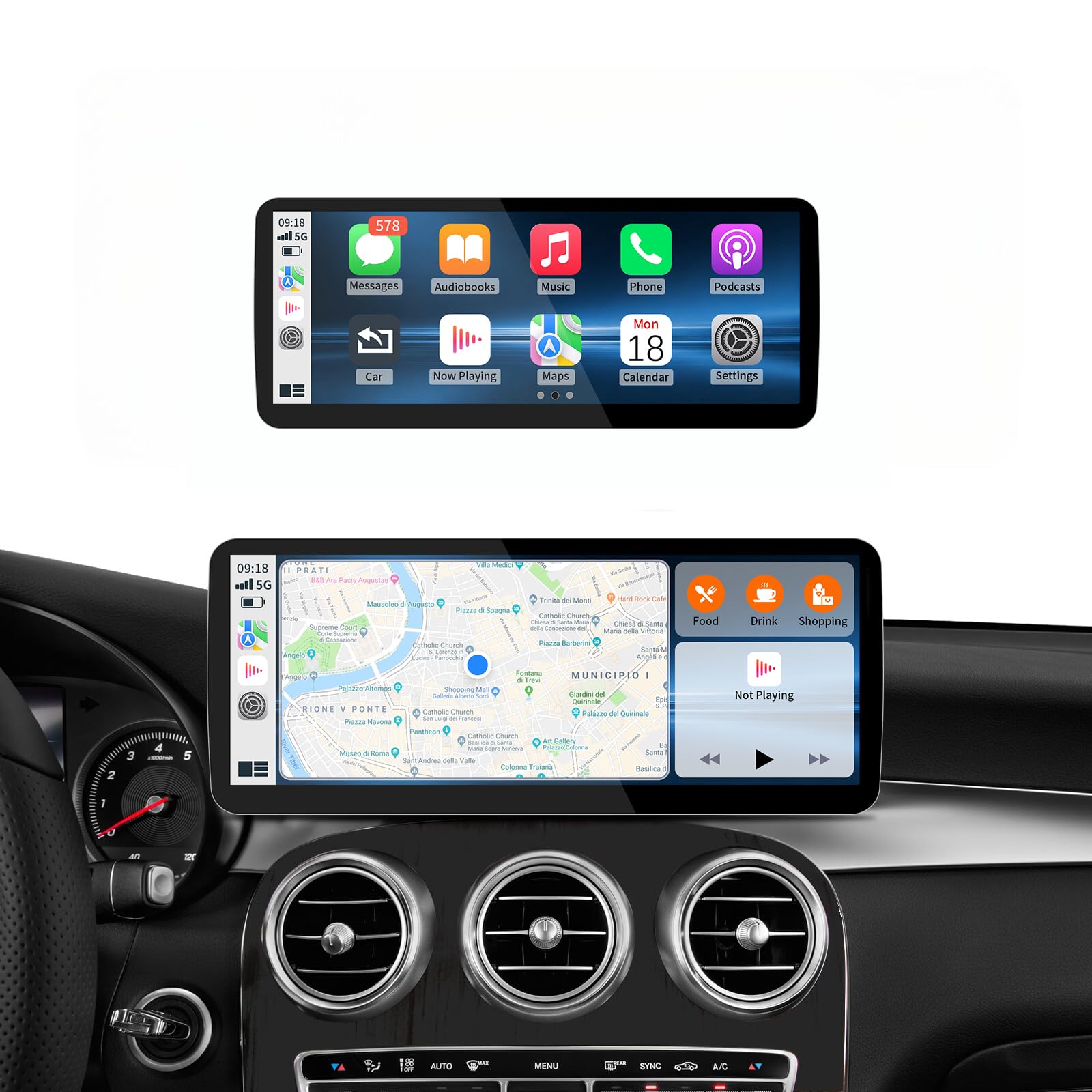 12.3インチ CarPlay Android Auto ディスプレイGLC Amazon.com: 12.3Inch Ultra-Narrow Touchscreen Wireless CarPlay