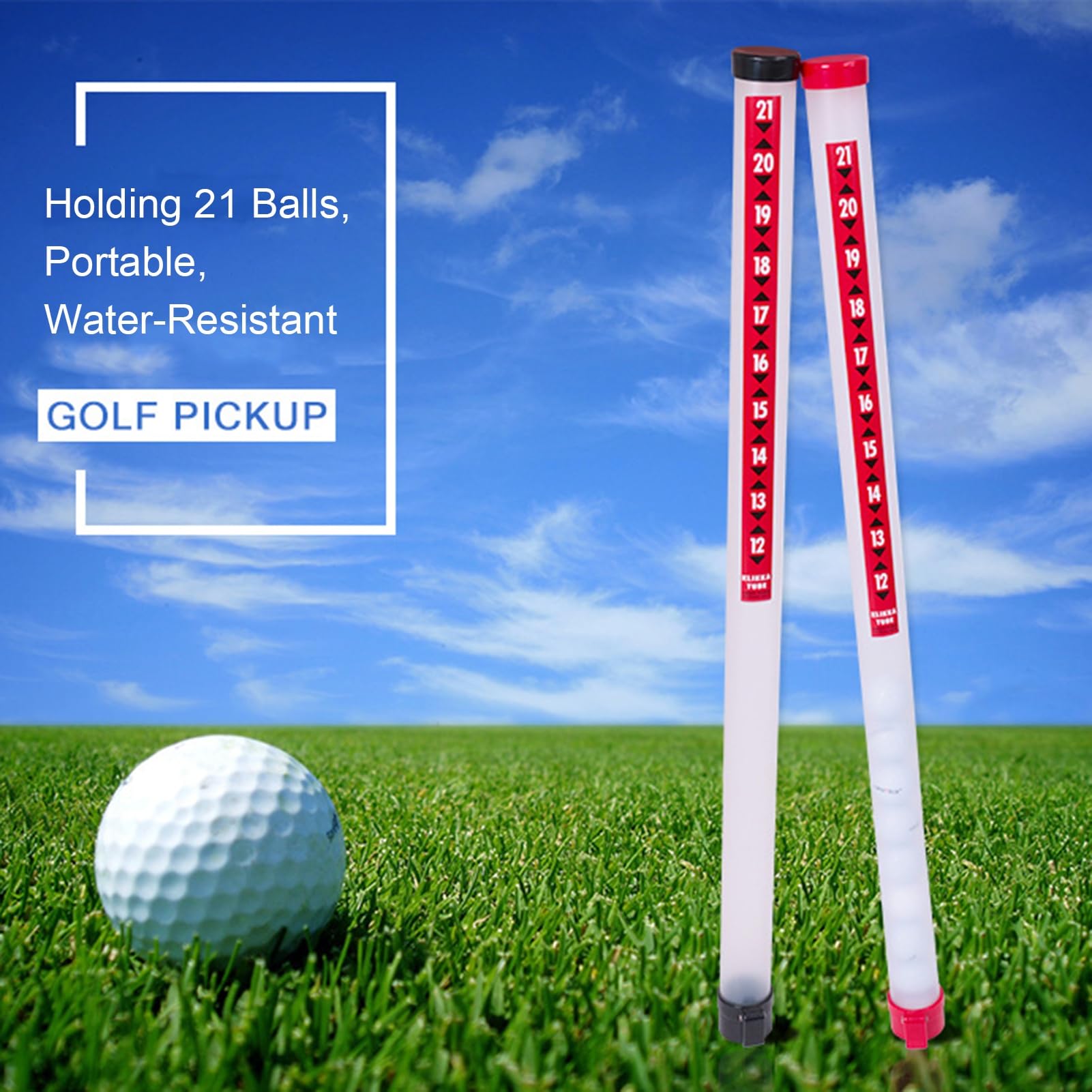 Recuperador de Pelotas de Golf para sostener 21 Pelotas, recogedor Profesional, Tubo de Pelusa de Pelotas de Golf, Herramienta de succión de práctica de coleccionista, 35,8 Pulgadas