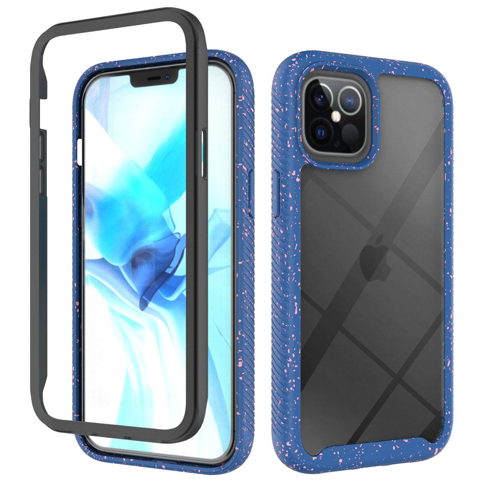 AKABEILA iPhone 11 Case, Compatible for iPhone 11 Phone Cases 360° Full Body Hybrid Shockproof Protector [Soft TPU Bumper] Clear Back Protective Cover, Blue