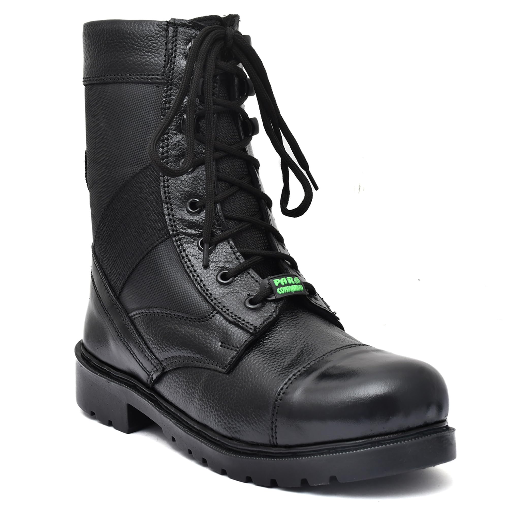 Red eleven Premium Black Leather Army Shoe for Elite Performance