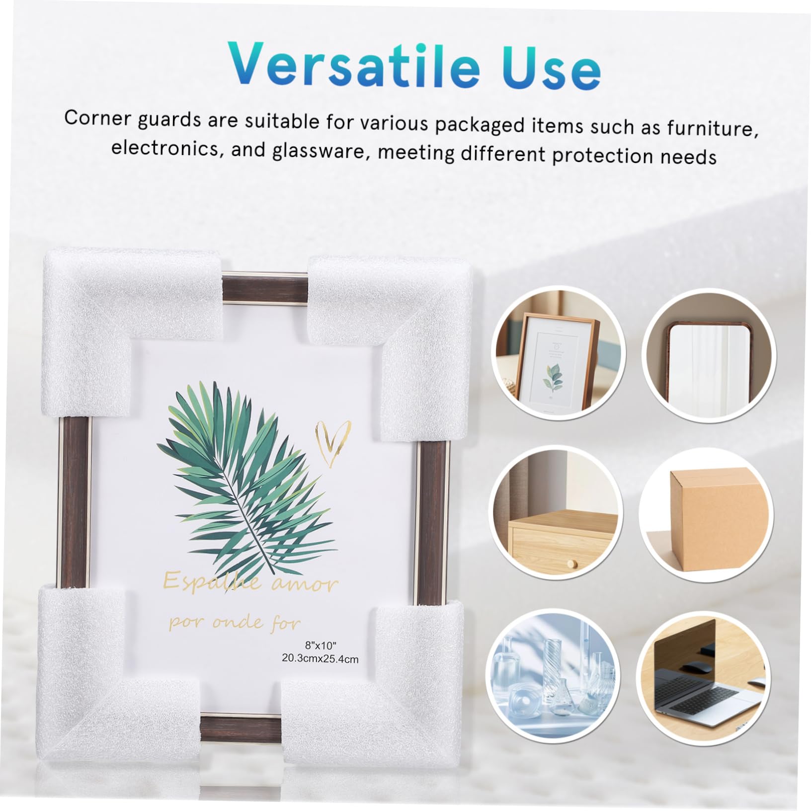 Gadpiparty Protector de Esquinas de Embalaje Epe Blanco, 24 Piezas, Diseño Liviano y Uso Versátil para Muebles y Electrónica en Mudanzas y Embalajes