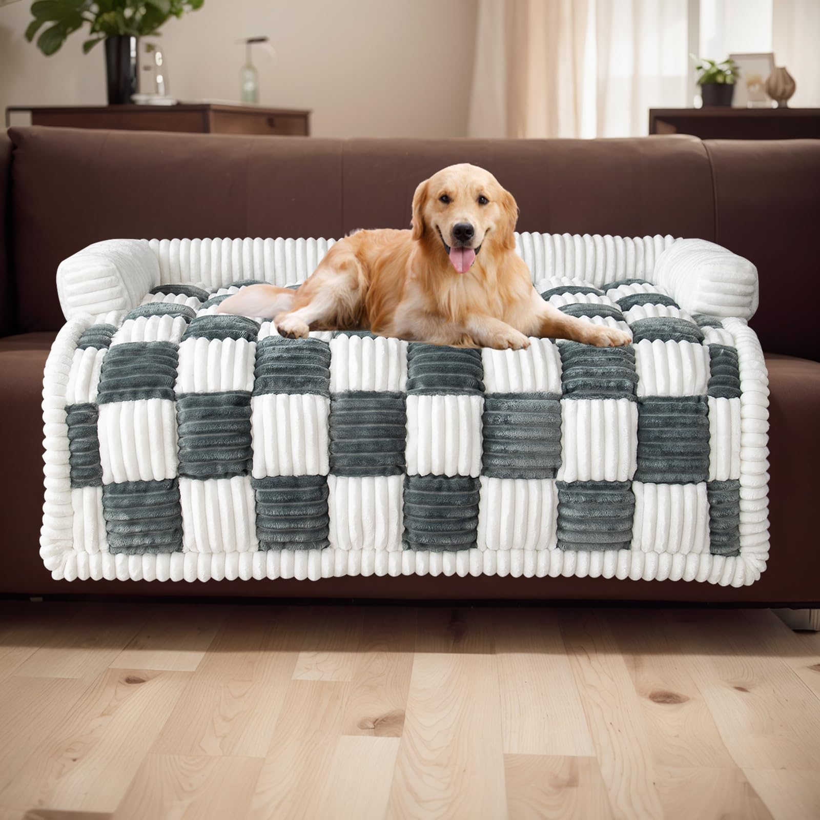 Topchances Housse de lit pour chien et chat – Housse de canapé pour animaux de compagnie – Tapis de protection de meubles pour animaux de compagnie – Gris bleu, 75 x 75 cm