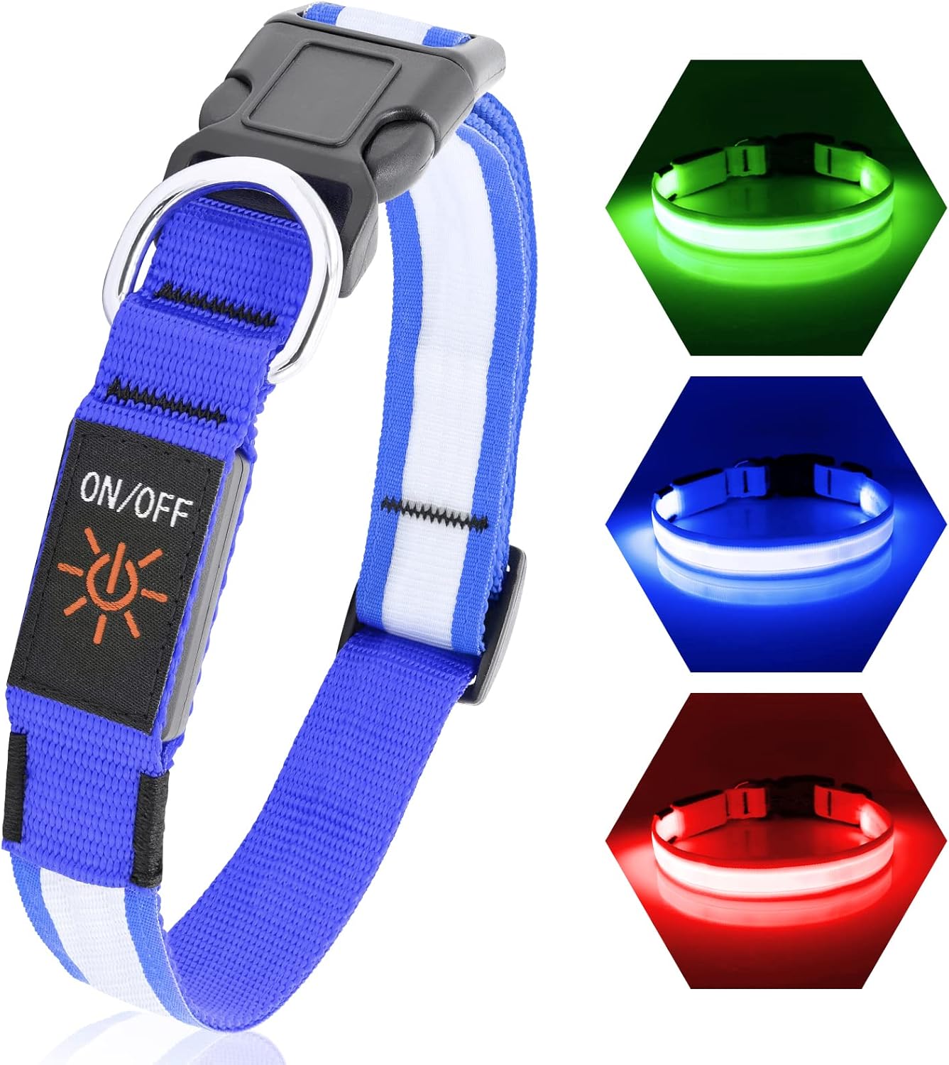 PZRLit Light Up Dog Collars, LED Dog Collar Rechargeable