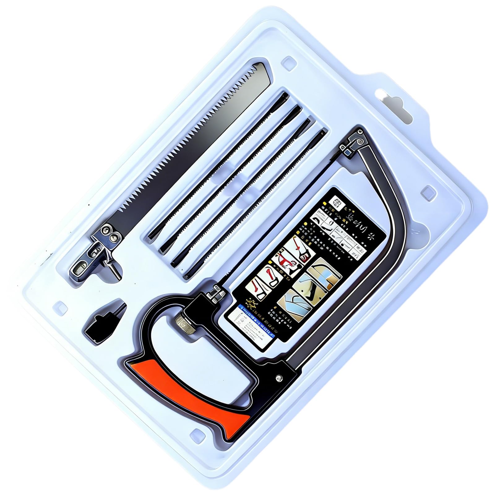 Mini Hand Saw Set with 5 HSS Steel Saw Blades Hand Saw Set Woodworking Hand Saw for Metal Glass Tiles Wood Plastic Multifunctional Bow Saw