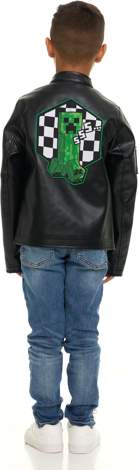 Minecraft Faux Leather Jacket Little Kid to Big Kid Sizes (6-14-16)