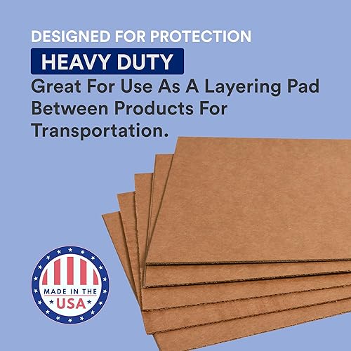 Miniatura 18 de BOX USA Hojas onduladas móviles grandes, 30 pulgadas de largo x 48 pulgadas de ancho, paquete de 5 hojas de cartón corrugado para embalaje, envío