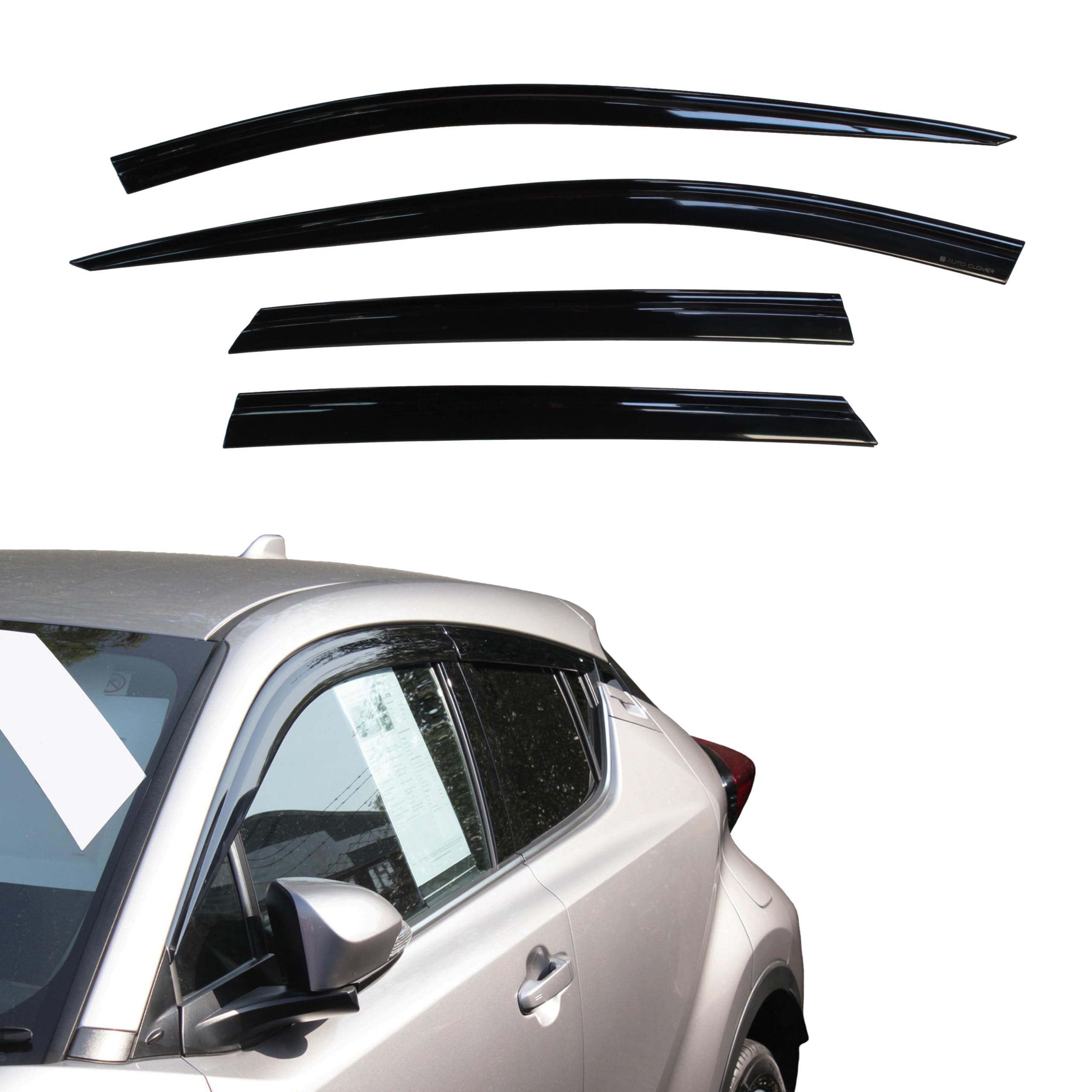 Auto Clover Wind Deflectors Set for Toyota C-HR 2016-2023 (4 pieces)