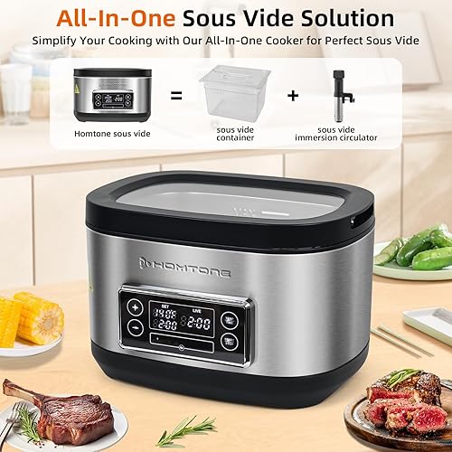 Miniatura 3 de Olla Sous Vide Homtone, Máquina de Cocina Suveed de 8 Quart, Control de Temperatura de Acero Inoxidable Sous Vide, Olla Sous Vide Precisa con