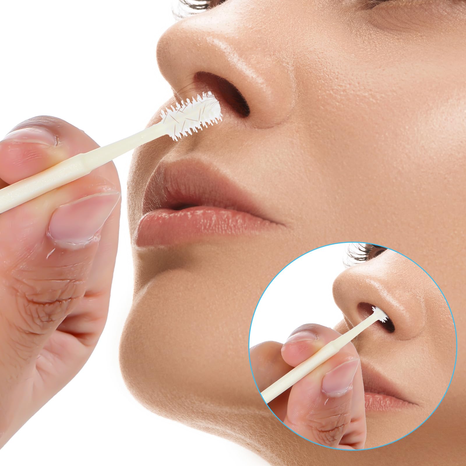 Oruola 5 Stück Nasenhaarschneider,Doppelseitiges Nasenhaarmesser,2-in-1 Nasentrimmer,360° Drehbarer Manuell Nasal Hair Cutter,Rotierender Nasenhaarreiniger und Trimmer,Nasenrasierer für Herren Männe