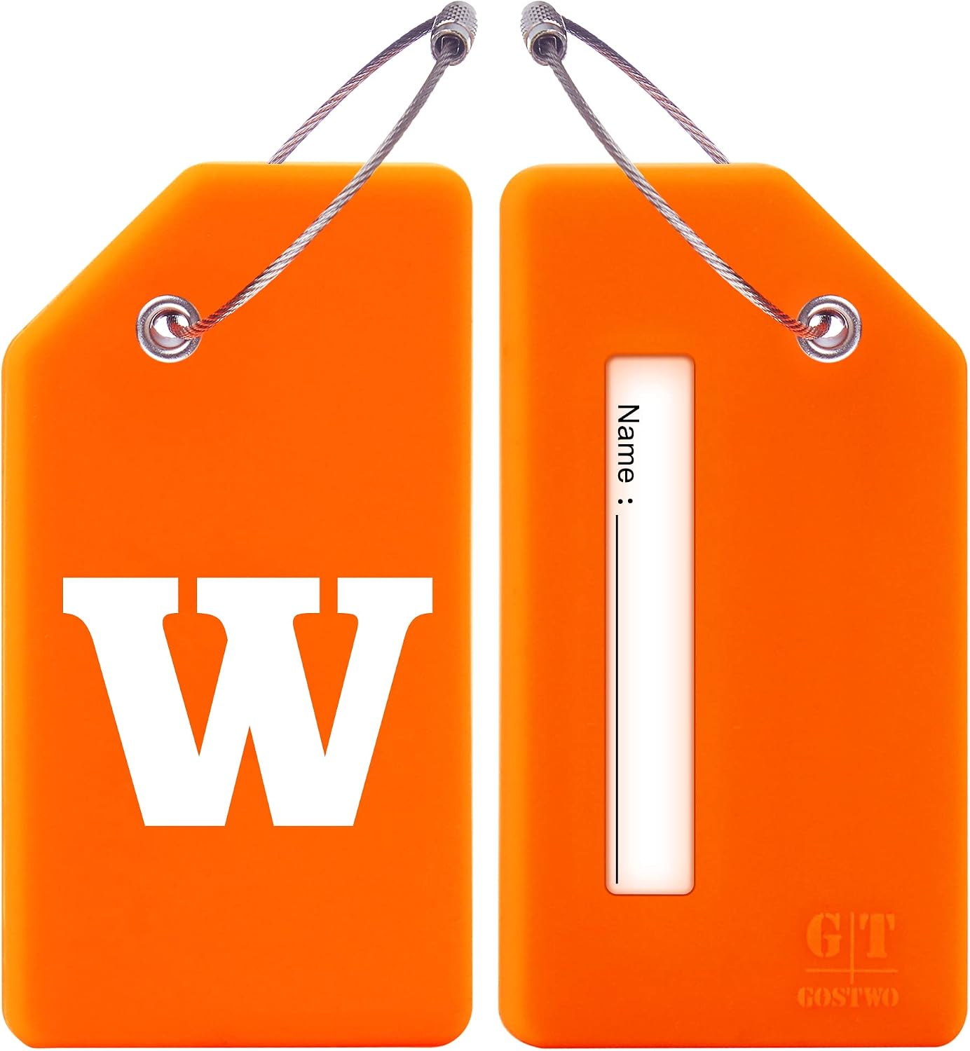 Gostwo 2 Pack Silicone Initial Luggage Tags for Suitcases Travel Essentials image 2