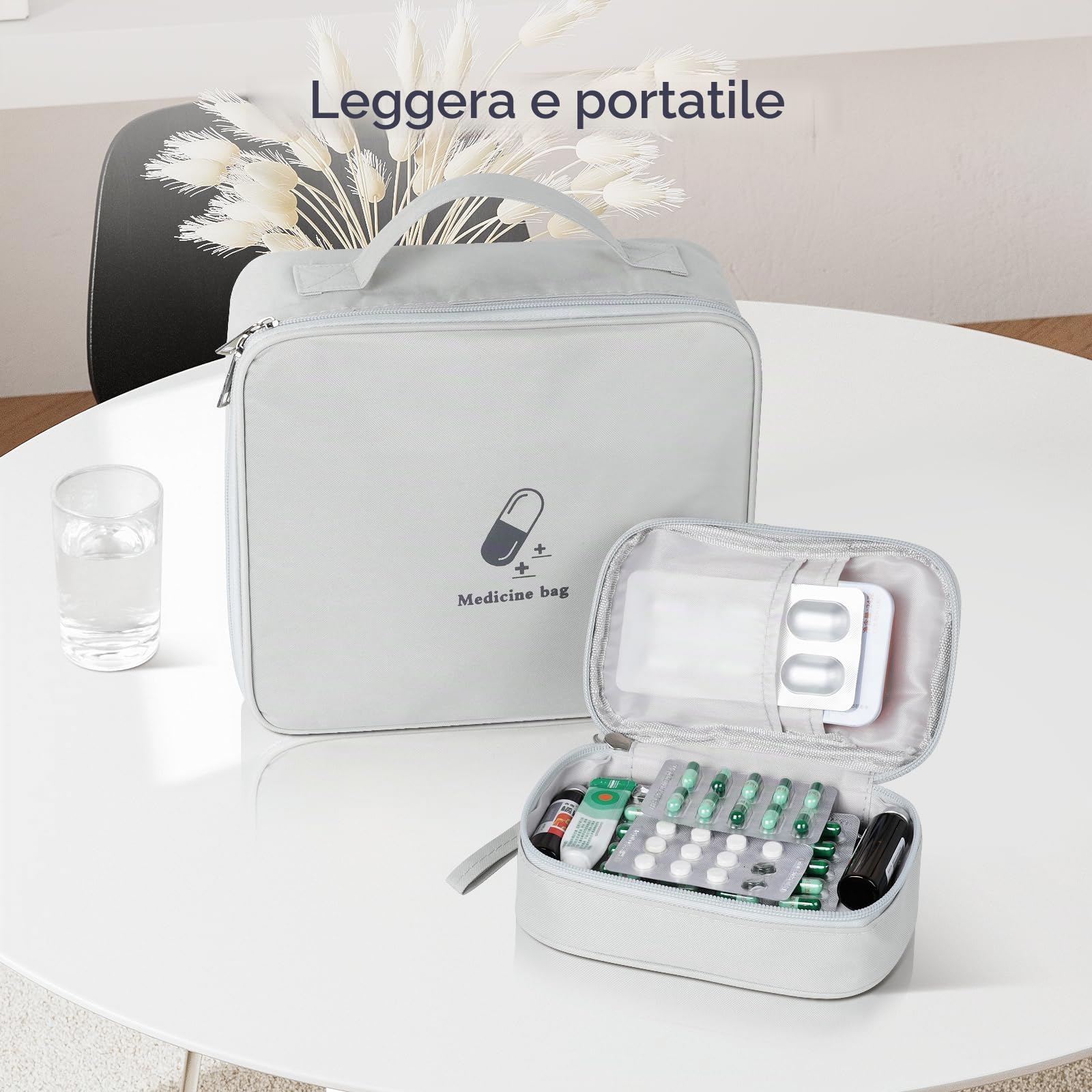 AiQInu Borsa Pronto Soccorso Viaggio, 2 Pezzi Impermeabile Kit di Pronto Soccorso Vuota, Alta Capacità Borsa Medica Portatile Sportiva, Kit Medico Vuota per Viaggio Ufficio Casa All'aperto