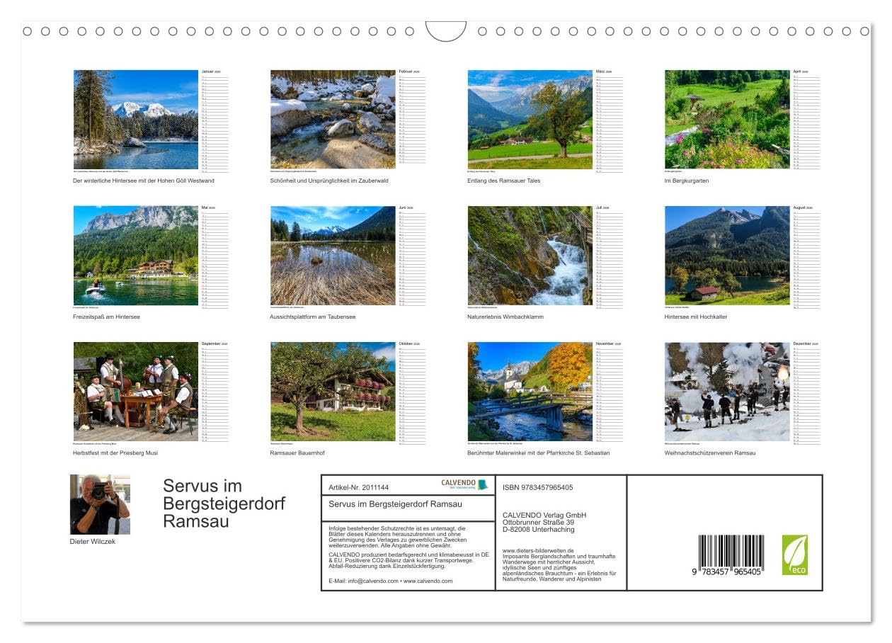 Servus im Bergsteigerdorf Ramsau (Wandkalender 2026 DIN A3 quer), CALVENDO Monatskalender: Imposante Berglandschaften und traumhafte Wanderwege mit ... für Naturfreunde, Wanderer und Alpinisten.