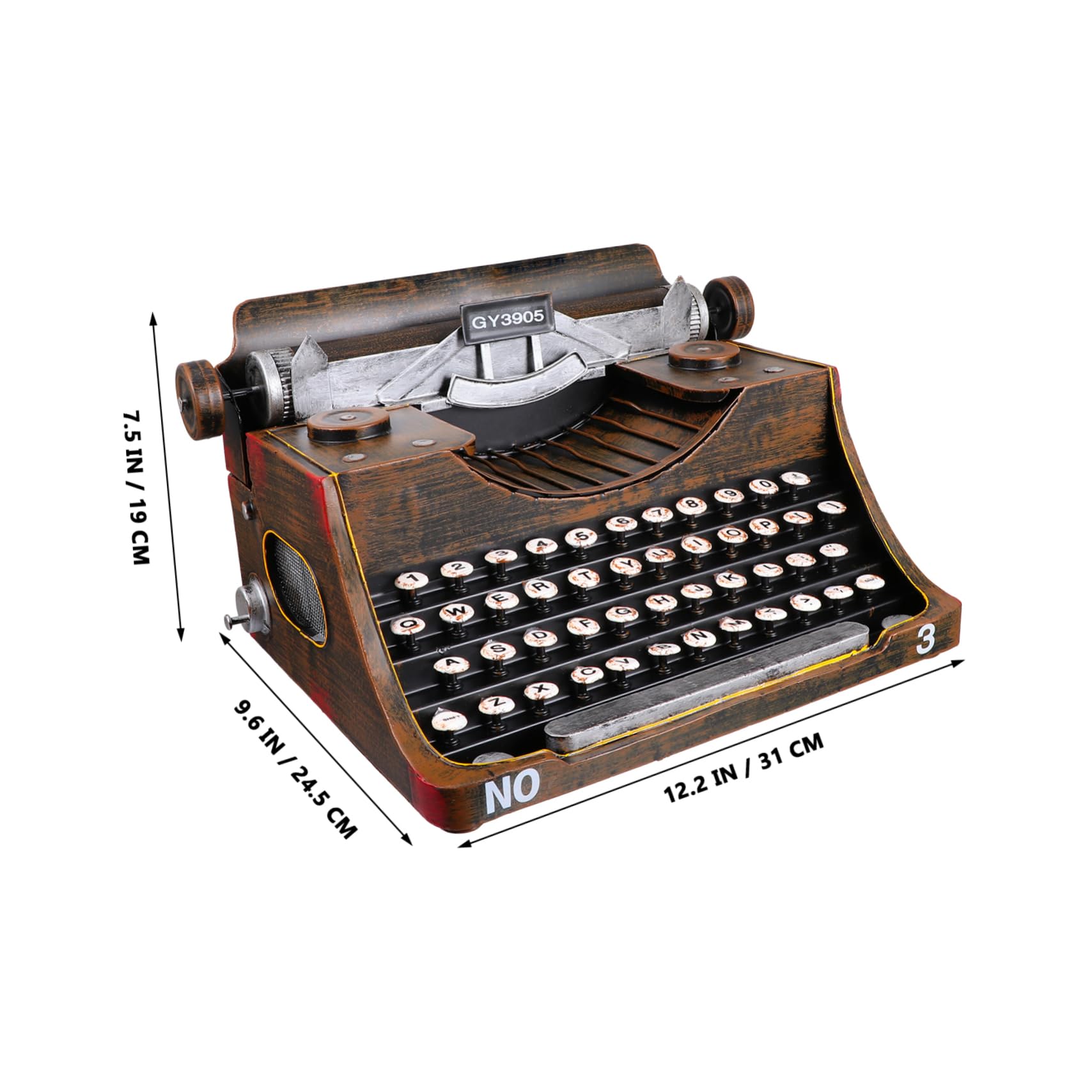 Vaguelly Vintage Schreibmaschine aus Eisen für Desktop und Café Schwarze Retro Schreibmaschine mit Robuster Verarbeitung und Stilvoller Heimdekoration