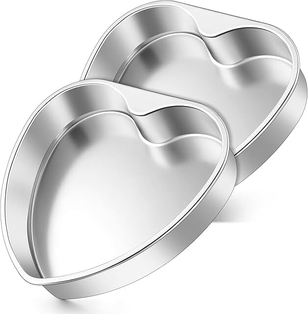 Homikit Heart Shaped Cake Pans, 2 Pack 9.5 Inch Large Stainless Steel He...