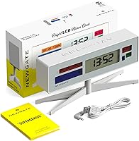 Vista 7 de NEWGATE Supergenius - Reloj despertador LCD moderno, reloj de noche, reloj de escritorio, reloj digital, despertador digital, accesorios