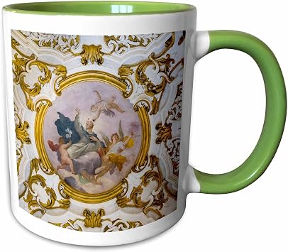 3dRose Florence. Ceiling Paintings & Frescoes 15oz Two-Tone Green Mug