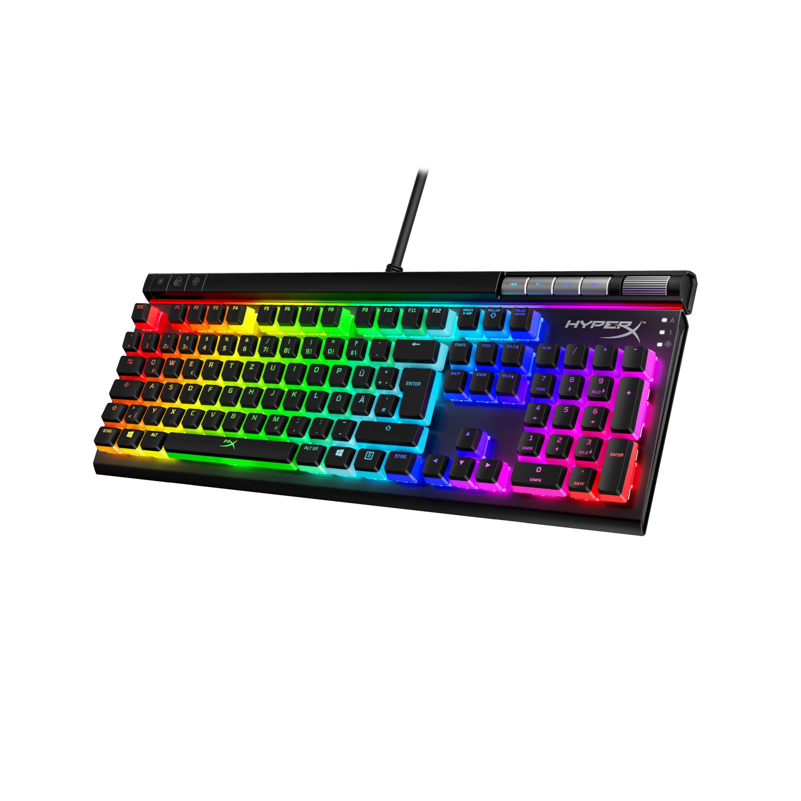 HyperX Alloy Elite 2 – Mechanische Gaming-Tastatur, Software-gesteuerte Beleuchtung und Makroanpassung, ABS Pudding Keycaps, Mediensteuerung, RGB Hintergrundbeleuchtung. Linear Switch, HyperX Red