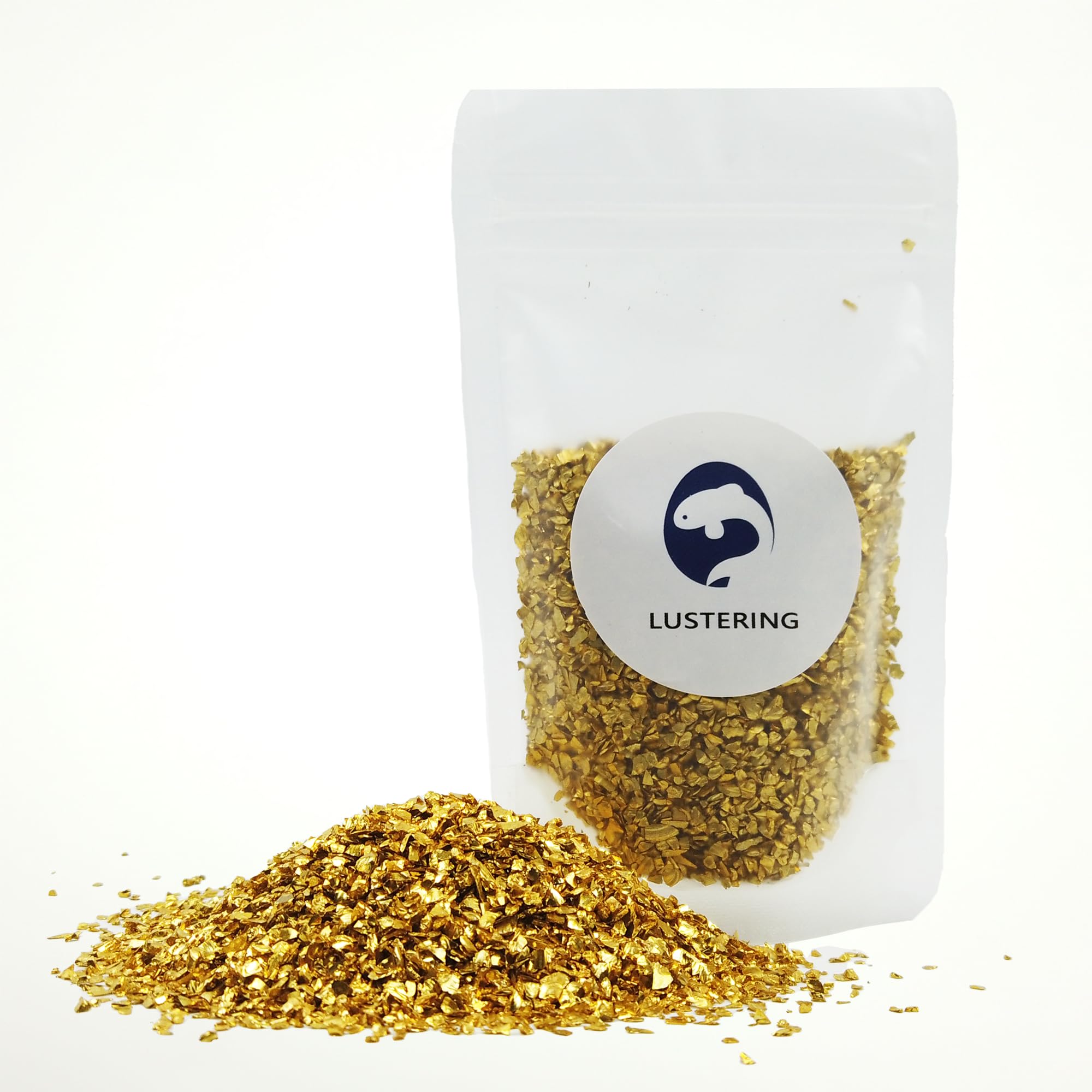 LUSTERING High Luster Crushed Glass Glitter, Broken Glass Chips Gems for Crafts DIY Epoxy Resin Art Nail Art Jewelry Making Geode Painting, 3-6mm,200g