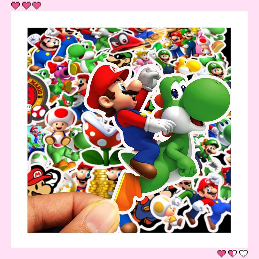Amazon.co.jp: マリオ ステッカー 50枚 漫画 防水ステッカーシール
