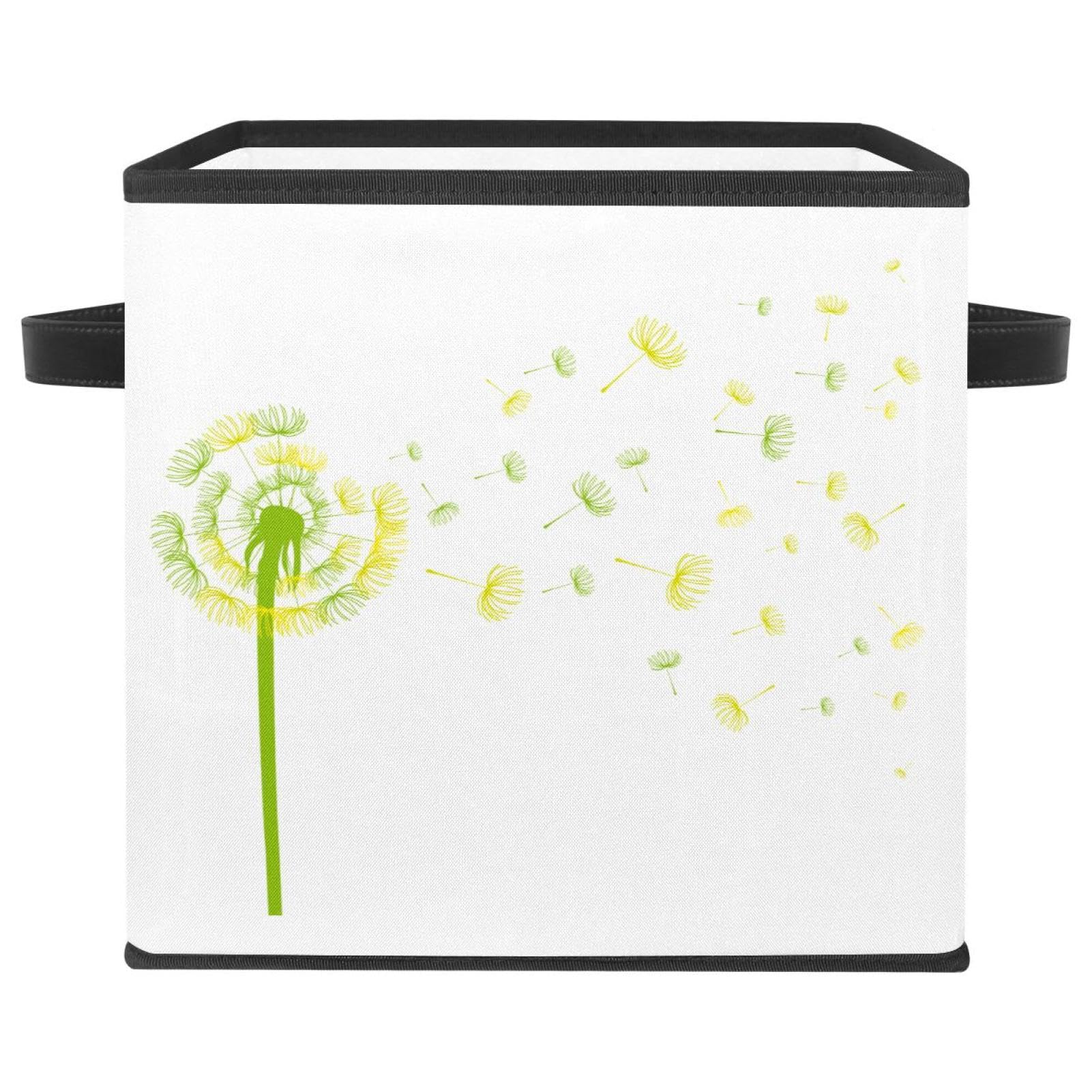 Boîte de rangement pliable en tissu vert jaune pour placard de chambre et linge