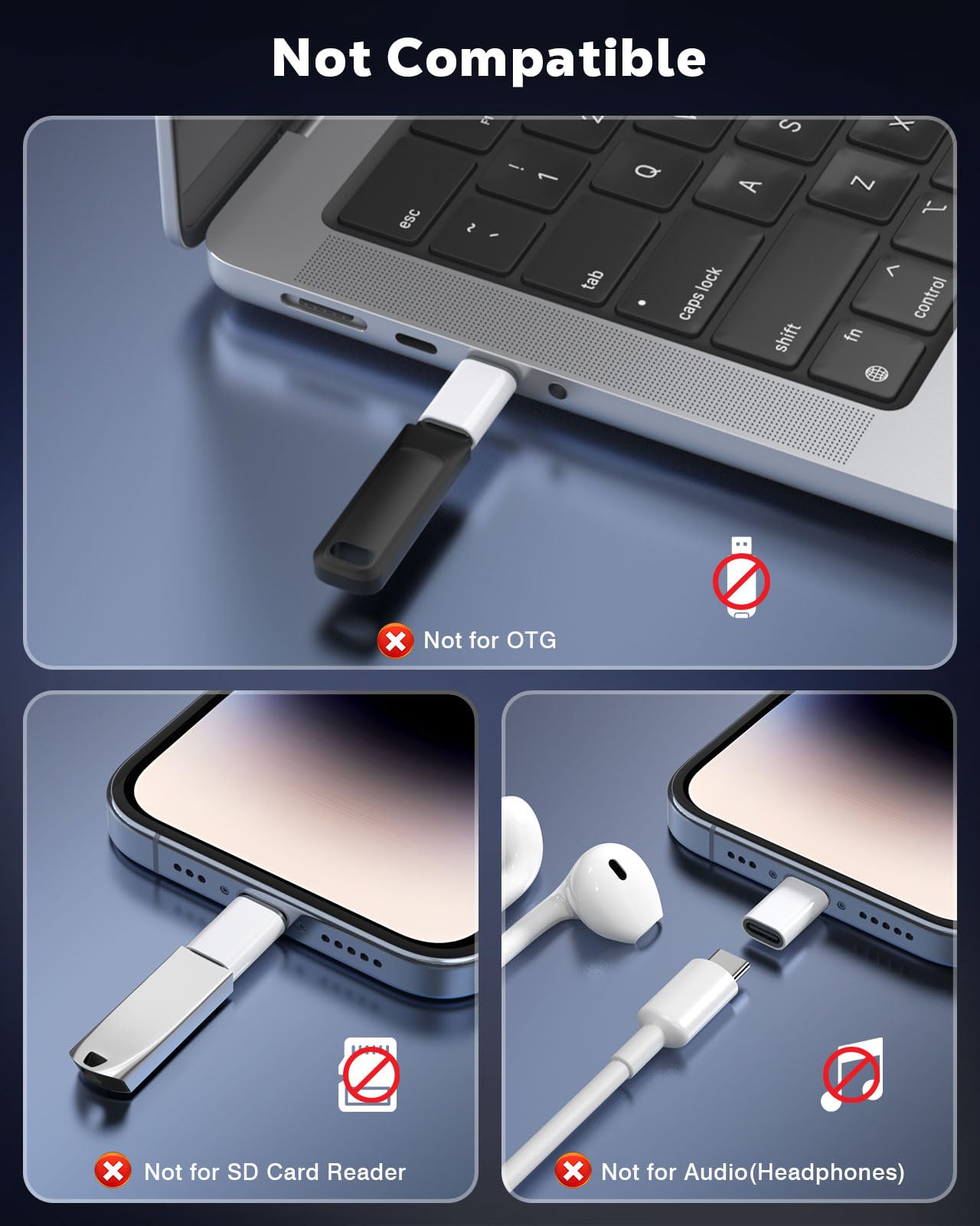 MoKo Adattatore USB C a Lightning per iPhone 14/13/12/11/X Ricarica e Sincronizzazione Dati Bianco