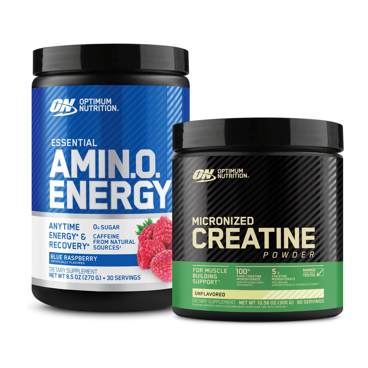 Optimum Nutrition Amino Energy - Pre Workout with Green Tea, BCAA, Amino Acids & Micronized Creatine Monohydrate Powder, Unflavored, Keto Friendly, 60 Serving