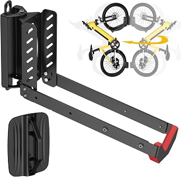 Mimoke Adjustable Space Saving Bicycle Wall Mount Easy Lifting Design with Folding Arm and Swivel Function 1 Pack