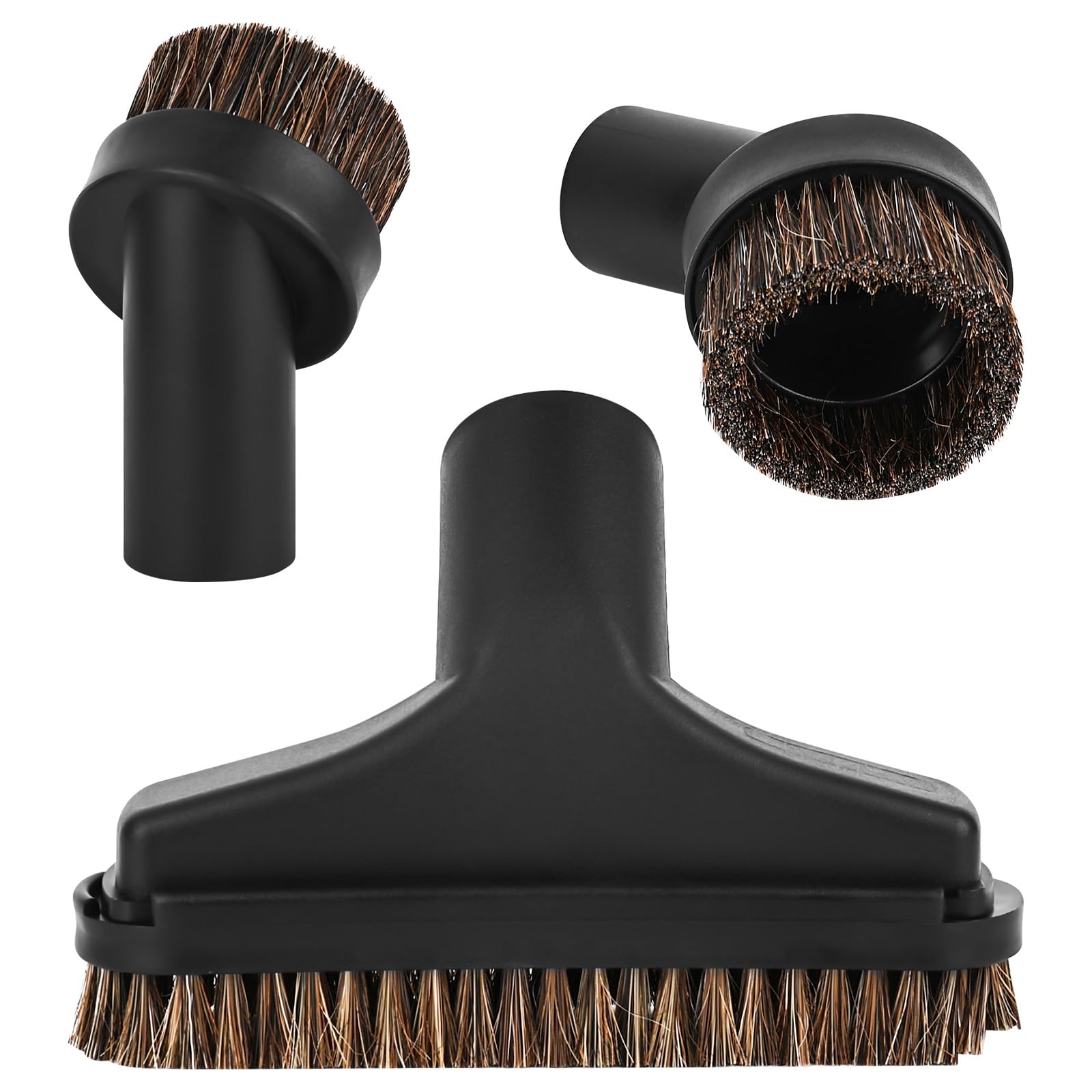 Universal Vacuum Attachments Accessories Sets - 32mm Vacuum Cleaning Attachments 3 Pieces Replacement Brushes Round Crevice Brush Vacuum Cleaner for Car Sofa Home