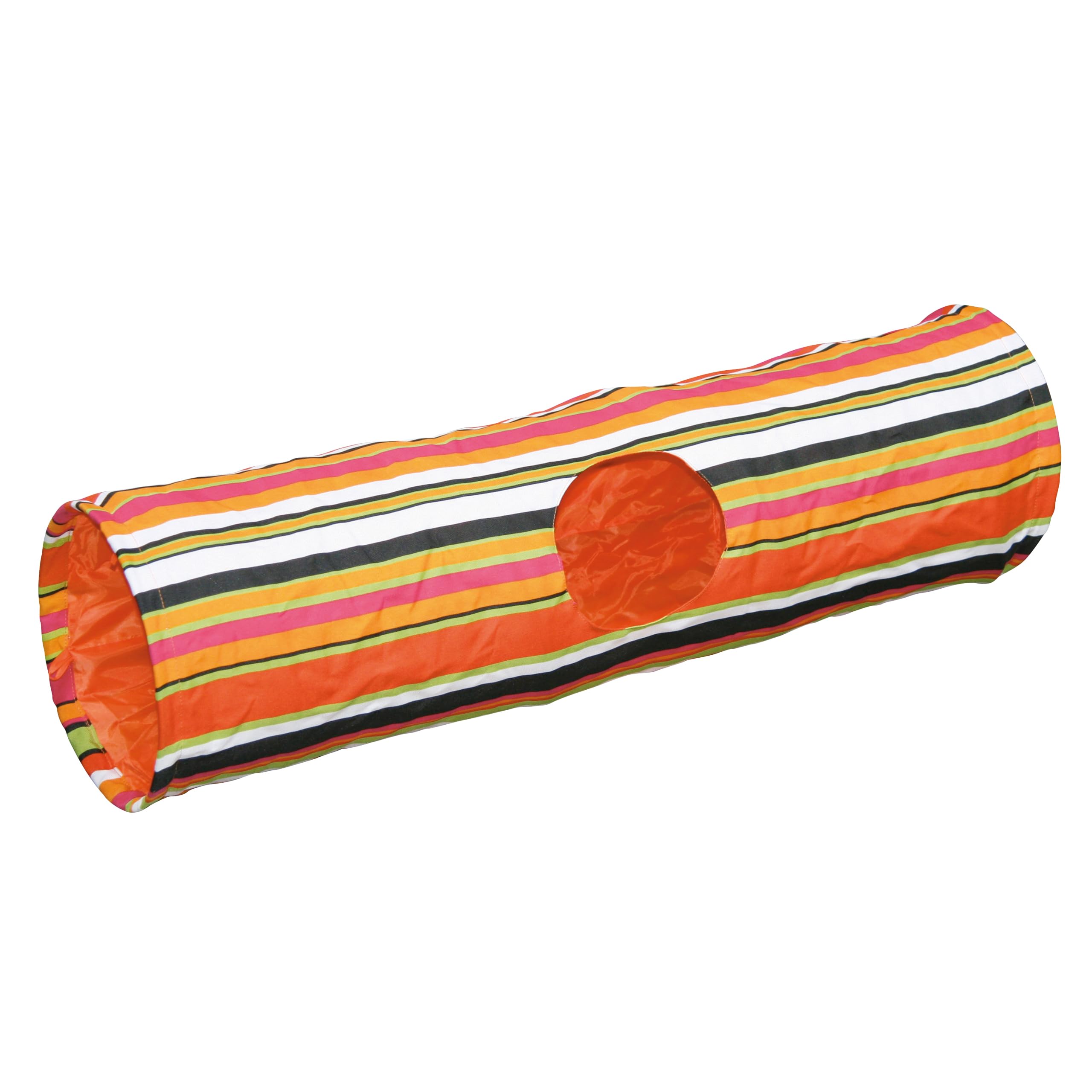 Kerbl Pet Rascheltunnel, Spieltunnel, Nagertunnel, Katzentunnel, orange, 60cm, Ø25cm, Nylon, Nager, mit Raschelfolie, zusammenlegbar