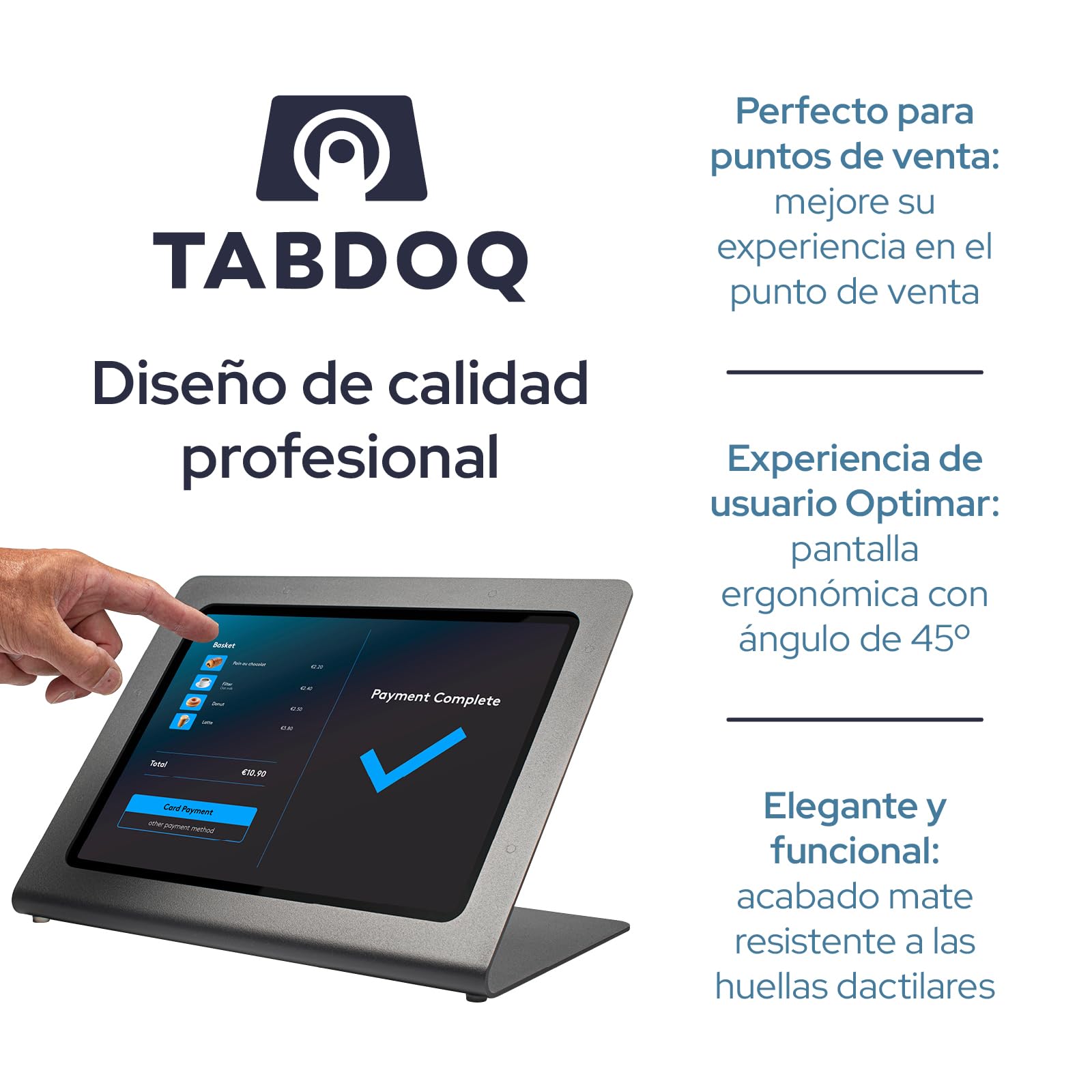 Supporto per iPad con protezione antifurto | Supporto da tavolo in metallo per business, casse, POS e retail | Compatibile con iPad Air 13" (2024) e Pro 12,9" (3ª–6ª gen), nero