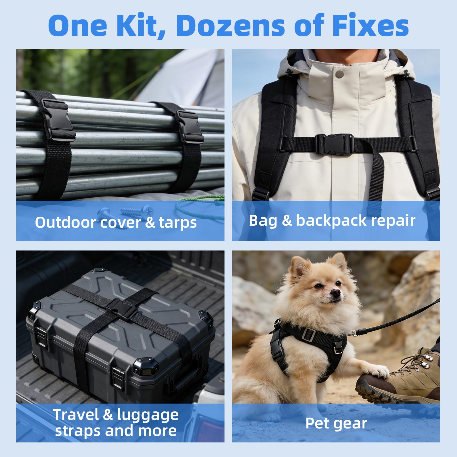 Webbing Strap Kit - Buckles, Slides & Tools -4