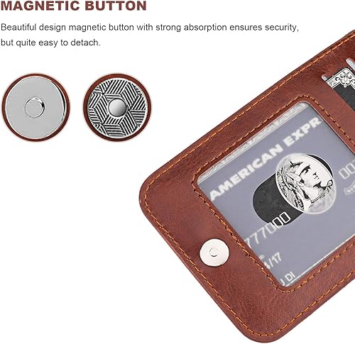 Miniatura 7 de KIHUWEY Funda compatible con iPhone 12 Pro Max con soporte para tarjeta de crédito, cierre magnético de cuero de alta calidad, resistente funda