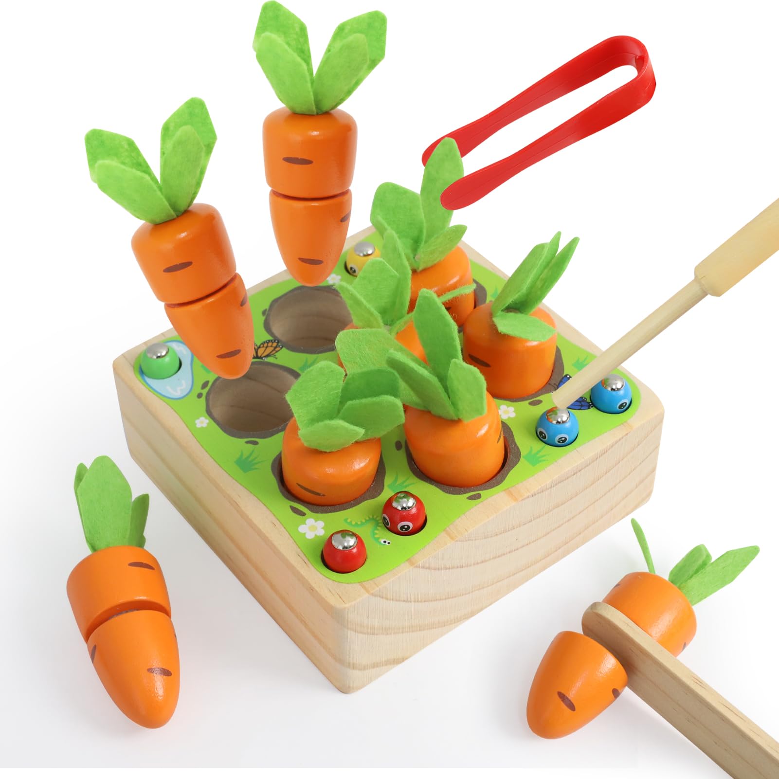 XIAPIA Giocattoli Montessori in Legno per Bambini 1 2 3 Anni, Giochi Sensoriali Abilità Motorie, Giocattoli Educativi 1 Anni, Regali di Compleanno per Bambini