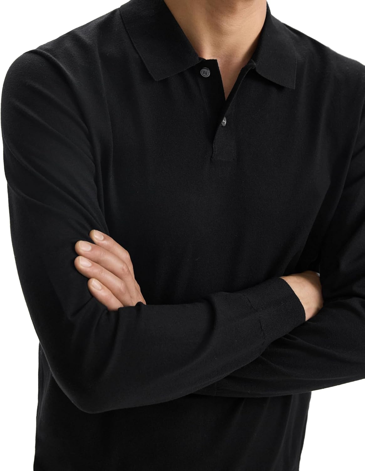 Theory Men's Goris Polo Long Sleeve in Light Bilen