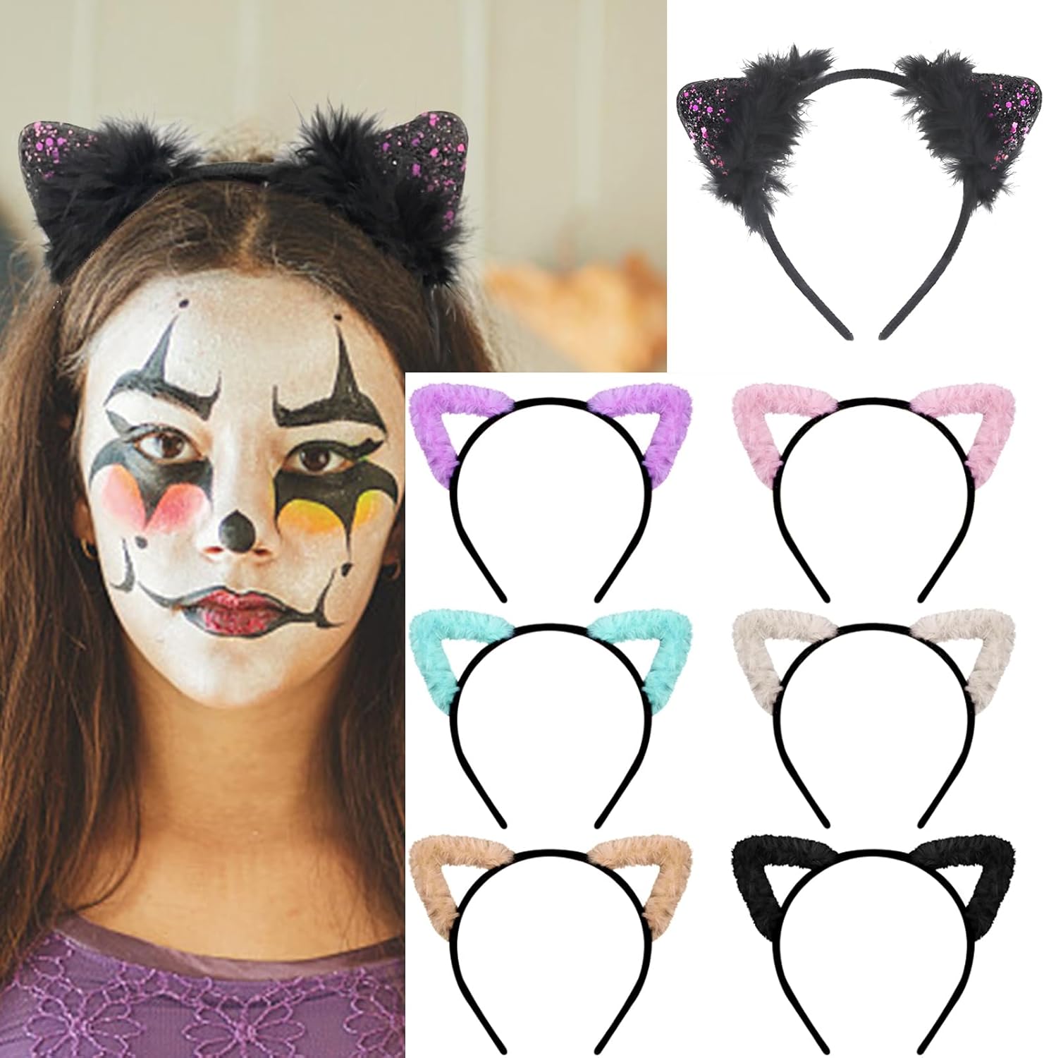 WHAVEL Fur cat ears headband Clothing, Shoes & Jewelry