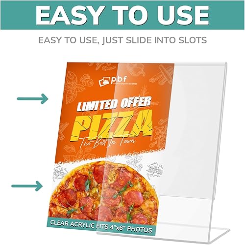 Miniatura 4 de pbf - Soporte para letreros acrílicos de 4 x 6 pulgadas, soporte vertical inclinado de 4 x 6 pulgadas, soportes acrílicos para exhibición, marco de