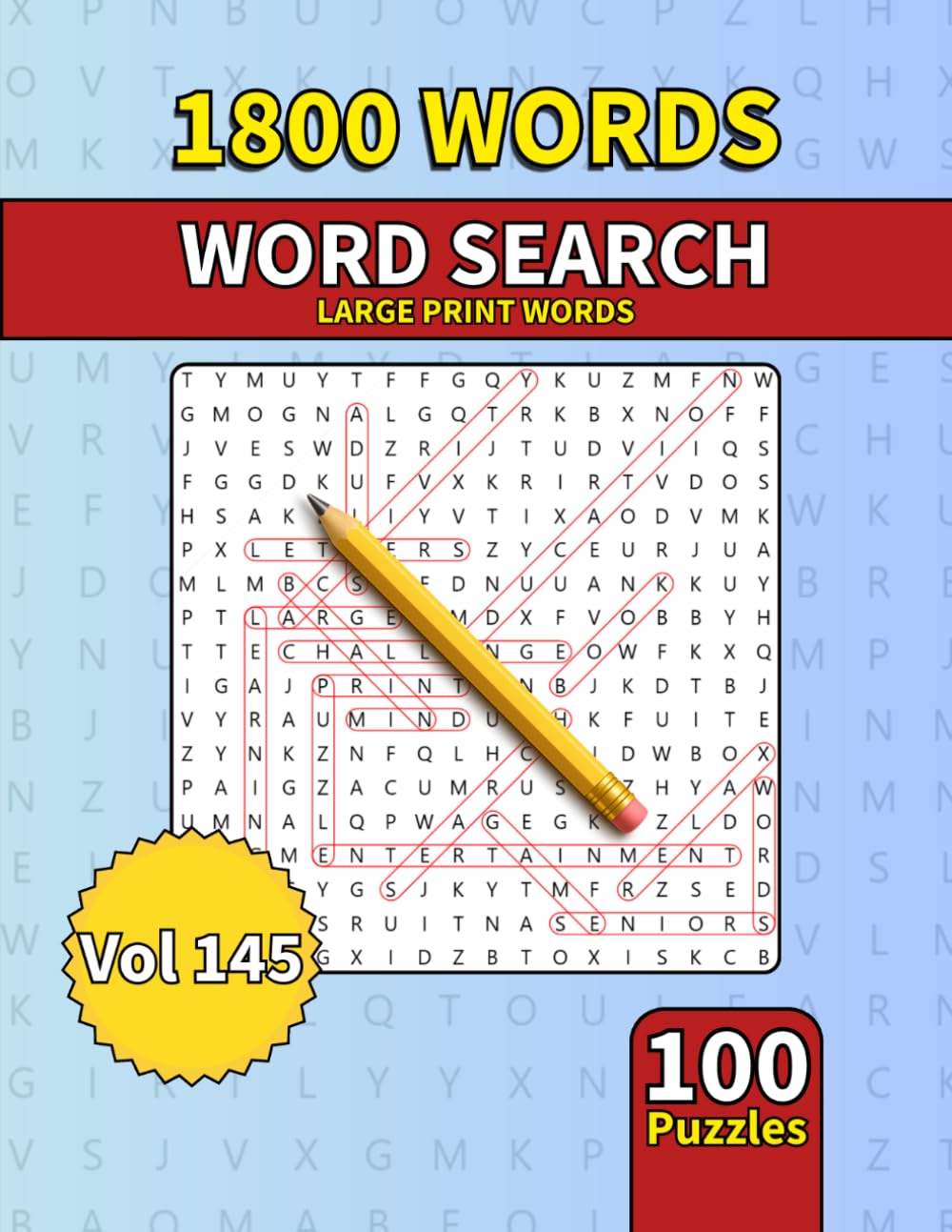 Large Print Word Search Book for Adults: 1800 Words - 100 Puzzles - Varied Themes - Perfect for Adults, Seniors & Teens - Vol 145