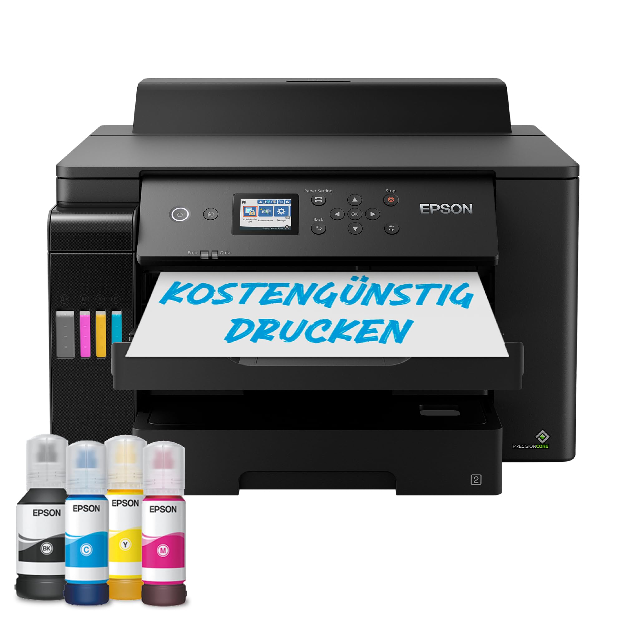 Epson EcoTank ET-15000 4-in-1 Tinten-Multifunktionsgerät (Kopie, Scan, Druck, Fax, A3, ADF, Full-Duplex, WiFi, Ethernet, Display, USB 2.0), großer Tintentank, hohe Reichweite, niedrige Seitenkosten EPSON MF ENCRE ECOTANK ET-15000 Schwarz Normal