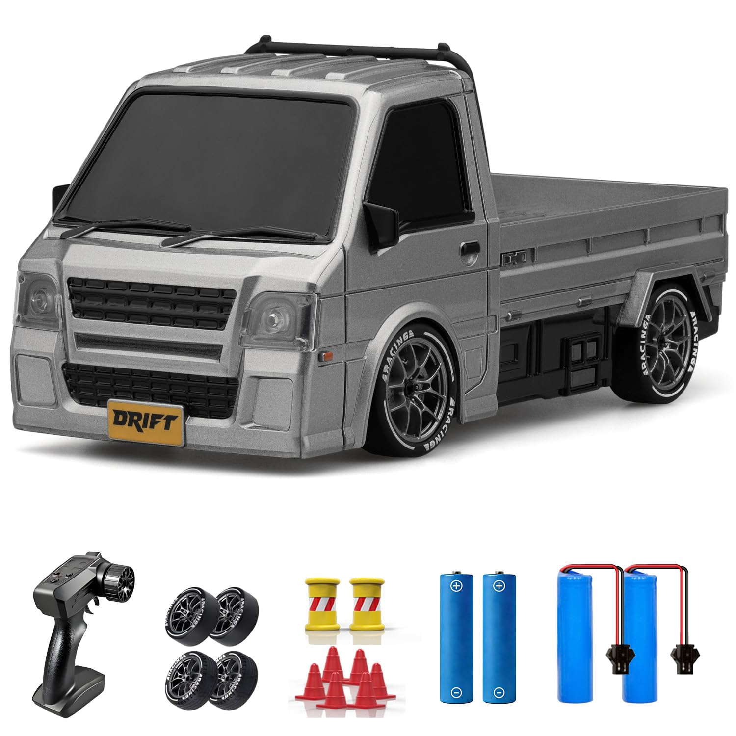 ACAMMZAR Ferngesteuertes Auto Drift, 1:24 RC Drift Car, 20KM/H 4WD Truck RC Auto mit LED-Leuchten, Zwei Batterien, für Jahre Kinder und Erwachsene