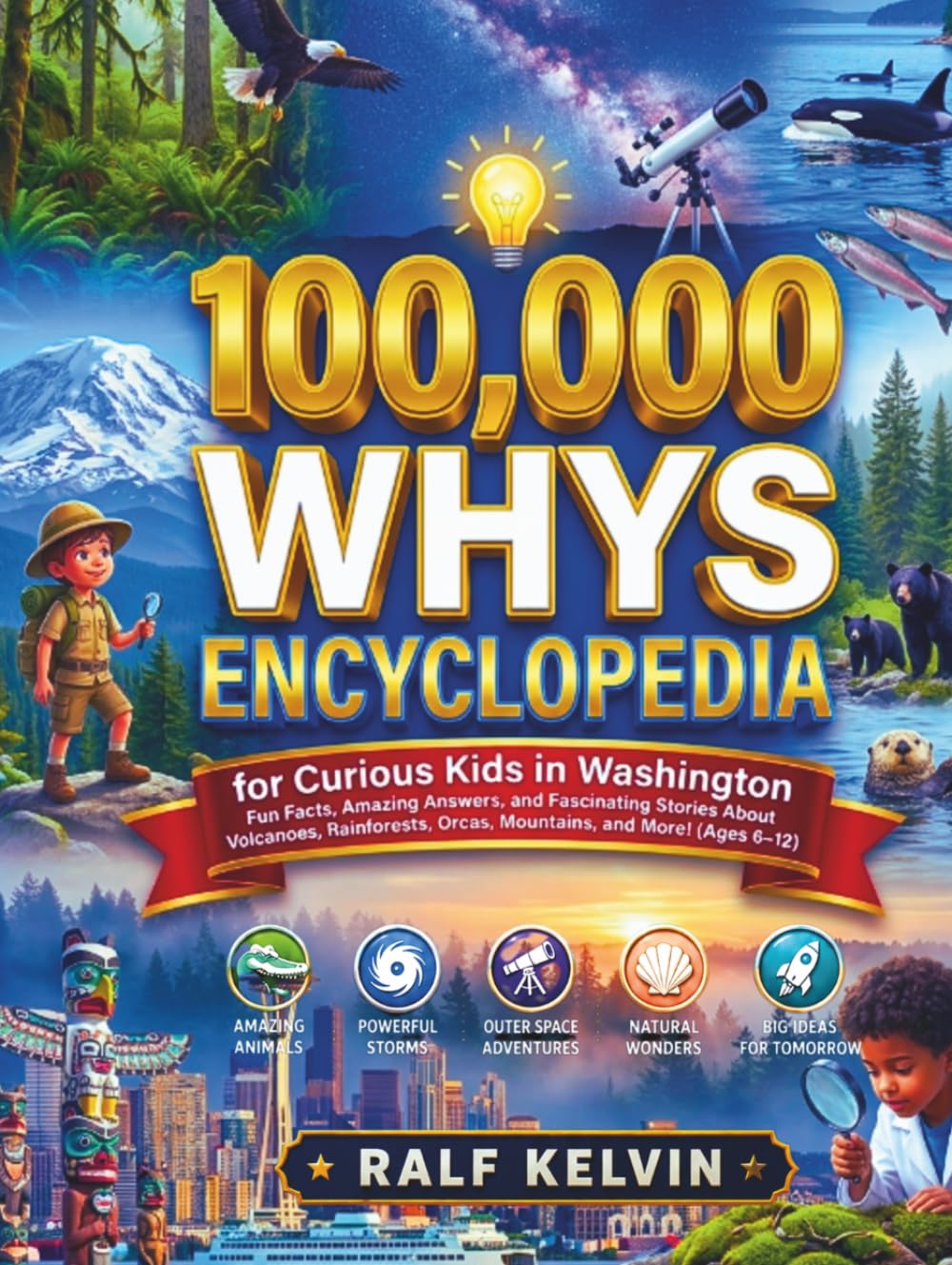 100,000 Whys Encyclopedia for Curious Kids in Washington: Fun Facts, Amazing Answers, and Fascinating Stories About Volcanoes, Rainforests, Orcas, Mountains, and More! (Ages 6–12) (Fully Colored)