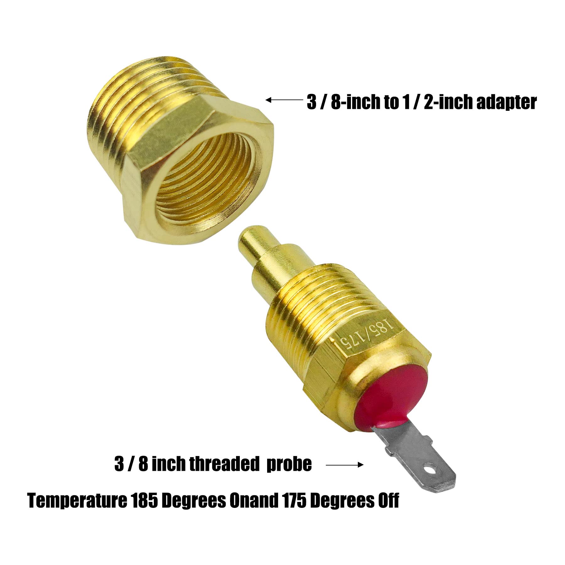 Kit relè doppia ventola di raffreddamento con termostato Interruttore di temperatura 185 on 175 Off 40 Amp Kit cablaggio ventola radiatore elettrico